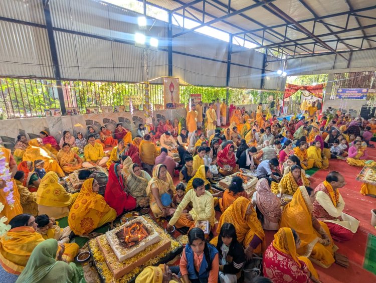 गायत्री महायज्ञ की महापूर्णाआहूति संपन्न हुई 